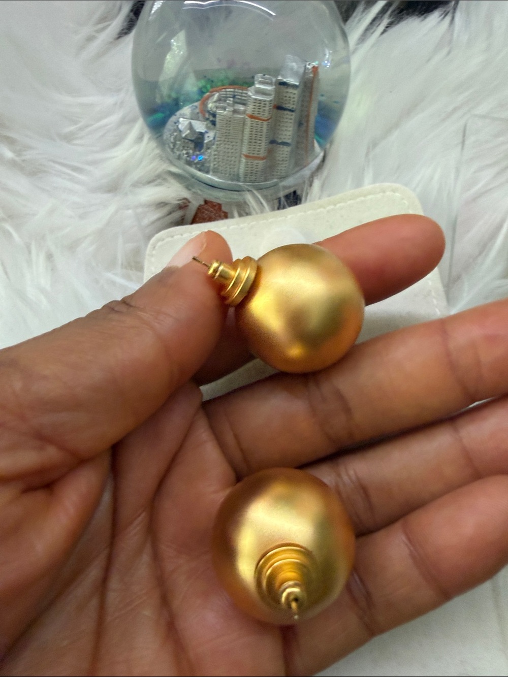 Gold Matte Round Stud Earrings - Home Accents